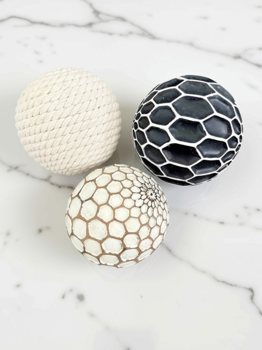 Set/3 Decorative Spheres Bowl Filler